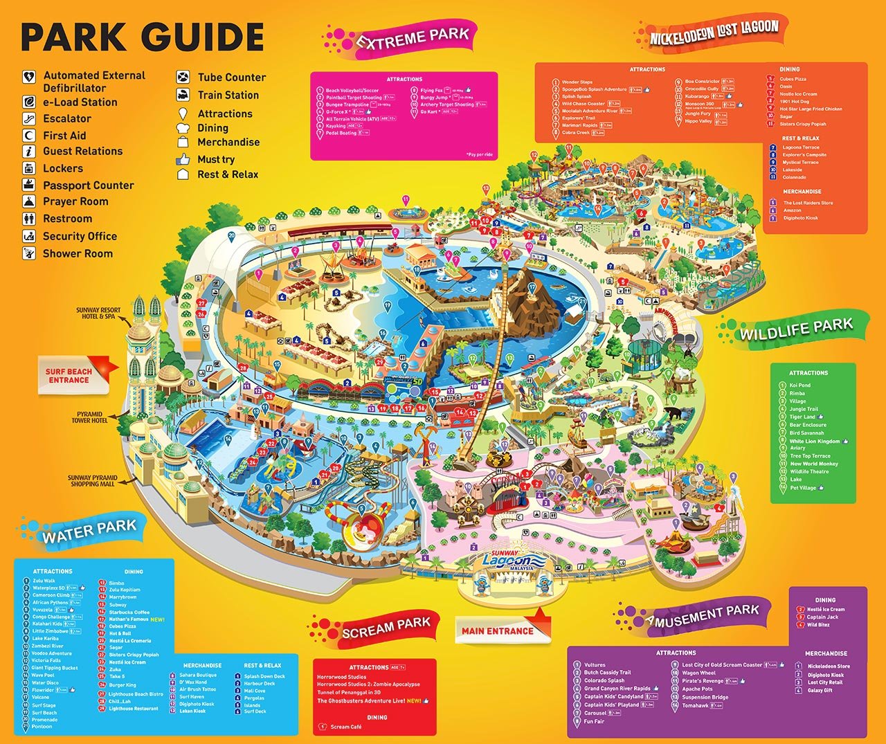 Park Map - Sunway Lagoon Theme Park